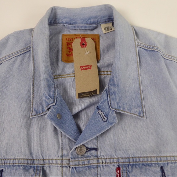 Levi’s Cotton Denim Trucker Jean Jacket NWT Light Blue Wash - Picture 3 of 10